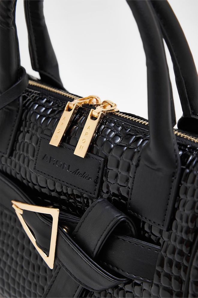 ARON Atelier Sophia Shiny Black Women's Handbag Wholesale Clothing 5