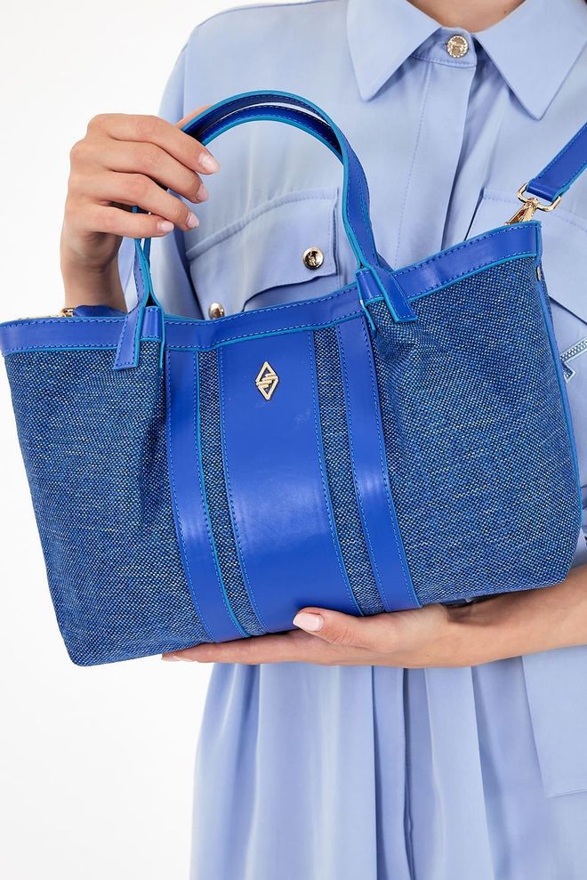 ARON Atelier Havana Sea Blue Fabric Detali Moteriška Rankinė Didmeninė prekyba drabužiais 0