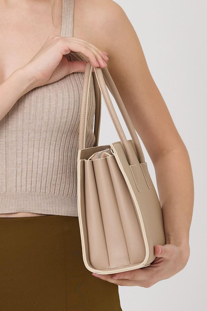 ARON Atelier Geanta De Umar De Dama Elena Beige Flotr Pattern Îmbrăcăminte cu ridicata 5