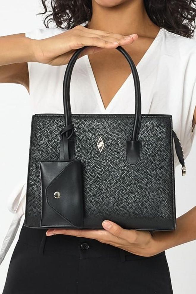 ARON Atelier Bolso De Hombro De Mujer Elena Negro Flotr Pattern Ropa al por mayor 0