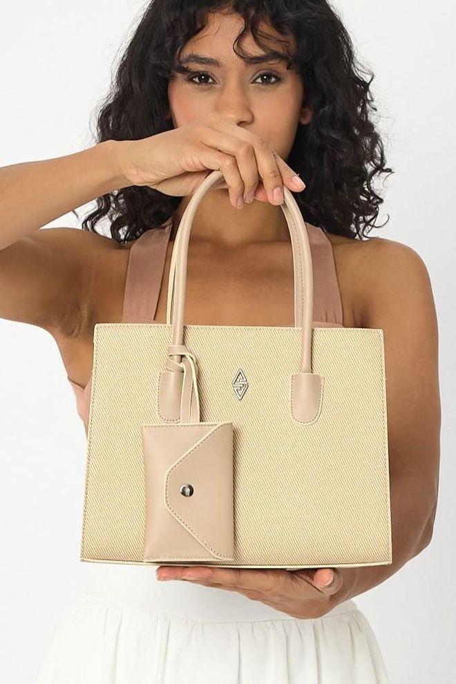 ARON Atelier Bolso Bandolera Mujer Elena Estampado Denim Beige Ropa al por mayor 0