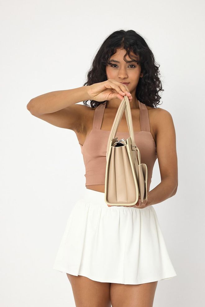 ARON Atelier Bolso Bandolera Mujer Elena Estampado Denim Beige Ropa al por mayor 3