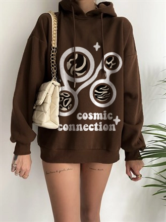A model wears 35364 - Brown Hoodie, wholesale undefined of Affect to display at Lonca