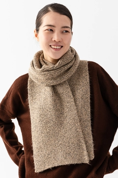 A wholesale clothing model wears ajo10057-kirchli-women's-scarf, Turkish wholesale Scarf of Ajour Triko