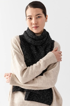 A wholesale clothing model wears ajo10061-kirchli-women's-scarf, Turkish wholesale Scarf of Ajour Triko