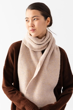 A wholesale clothing model wears ajo10062-kirchli-women's-scarf, Turkish wholesale Scarf of Ajour Triko
