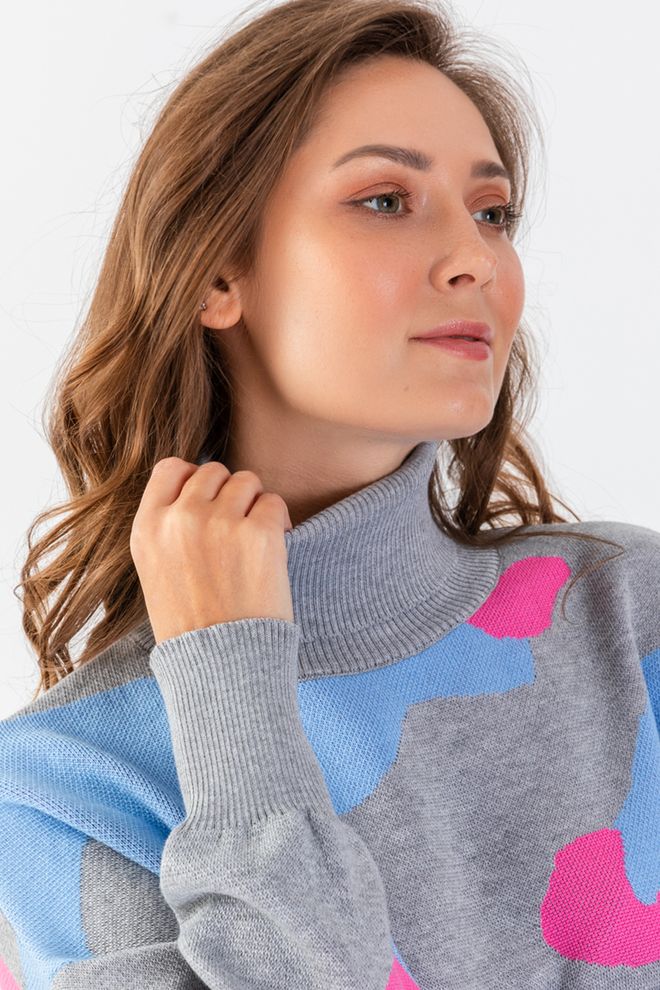 Ilia Camouflage Patterned Knitwear Sweater Wholesale Clothing Fall