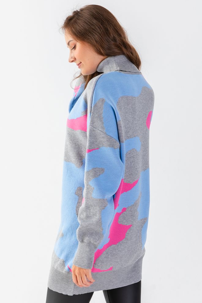 Ilia Camouflage Patterned Knitwear Sweater Wholesale Clothing Acrylic