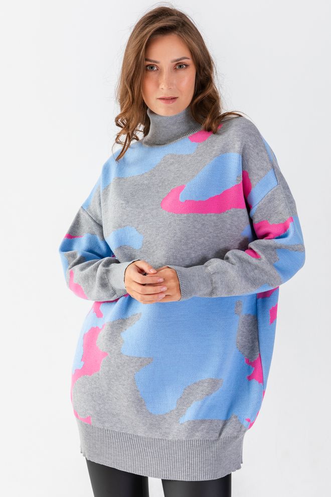 Ilia Camouflage Patterned Knitwear Sweater Wholesale Clothing Work