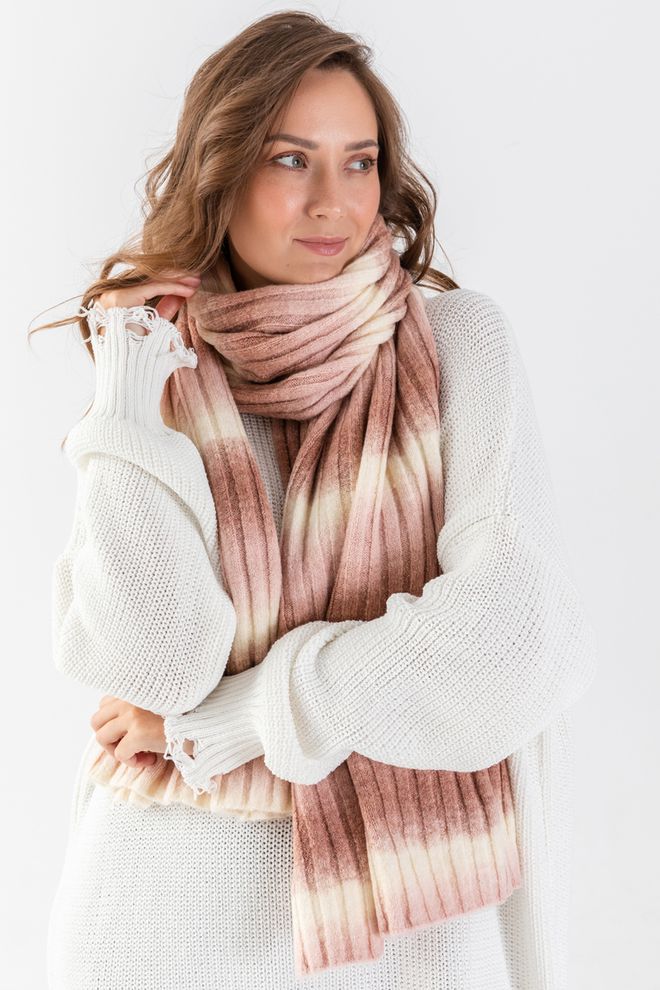 Ilia Multi Color Scarf With Line Transition Wholesale Clothing 5