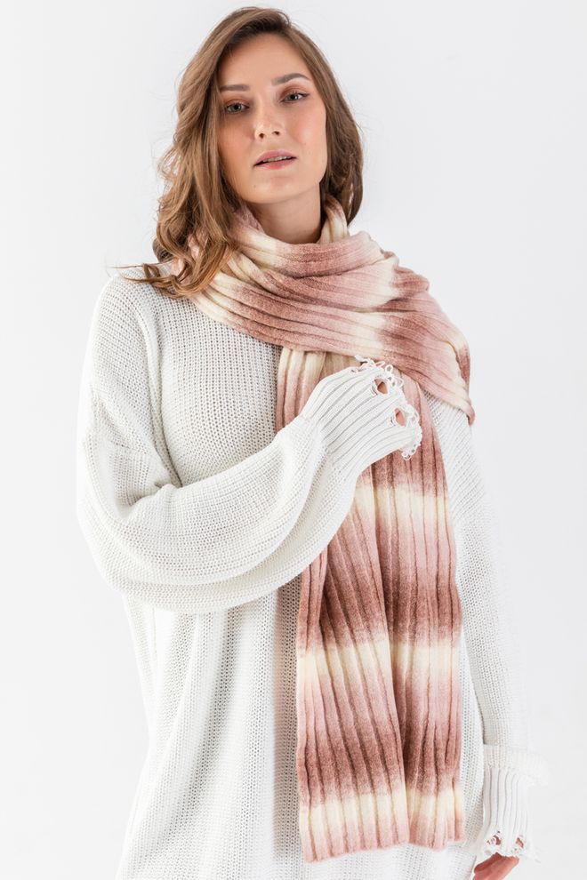 Ilia Multi Color Scarf With Line Transition Wholesale Clothing 1