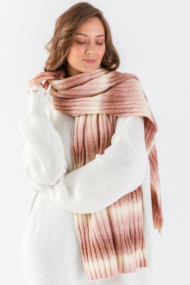 Ilia Multi Color Scarf With Line Transition Wholesale Clothing 2