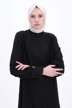 A wholesale clothing model wears all12761-trouser-suit-black, Turkish wholesale Pants of Allday