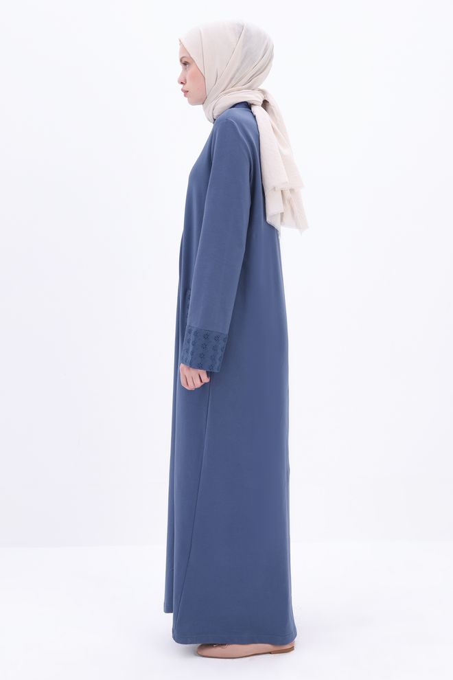 Ilia Indigo Zipper Casual Pattern Abaya Indigo Wholesale Clothing Birthday