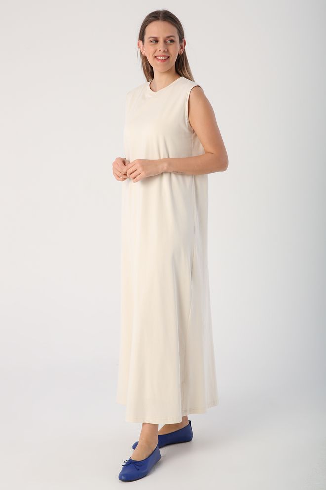 Allday Sleeveless Underwear Dress Ecru Wholesale Clothing Work