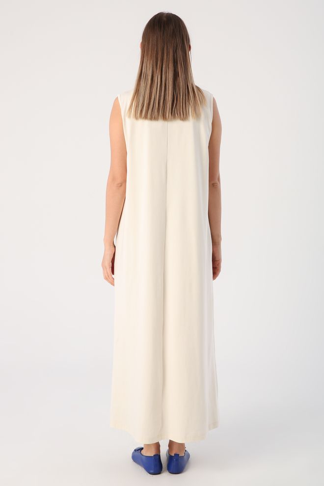 Allday Sleeveless Underwear Dress Ecru Wholesale Clothing Spring