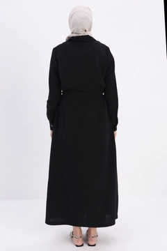 A wholesale clothing model wears all12944-zippered-comfortable-abaya-black, Turkish wholesale Abaya of Allday