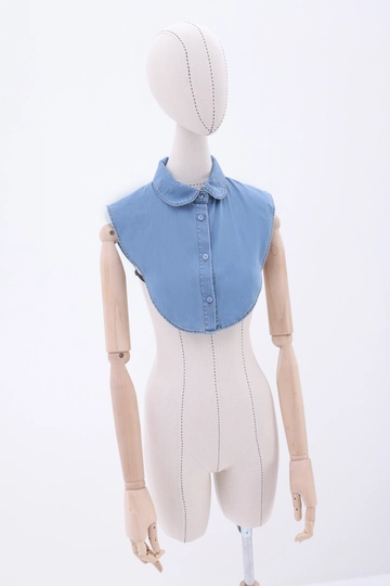 Een kledingmodel uit de groothandel draagt  Crop-ondergoed Met Lange Mouwen - Blauw
, Turkse groothandel Onderbroek van Allday