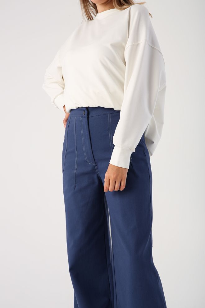 Allday Pants Blue Wholesale Clothing Casual