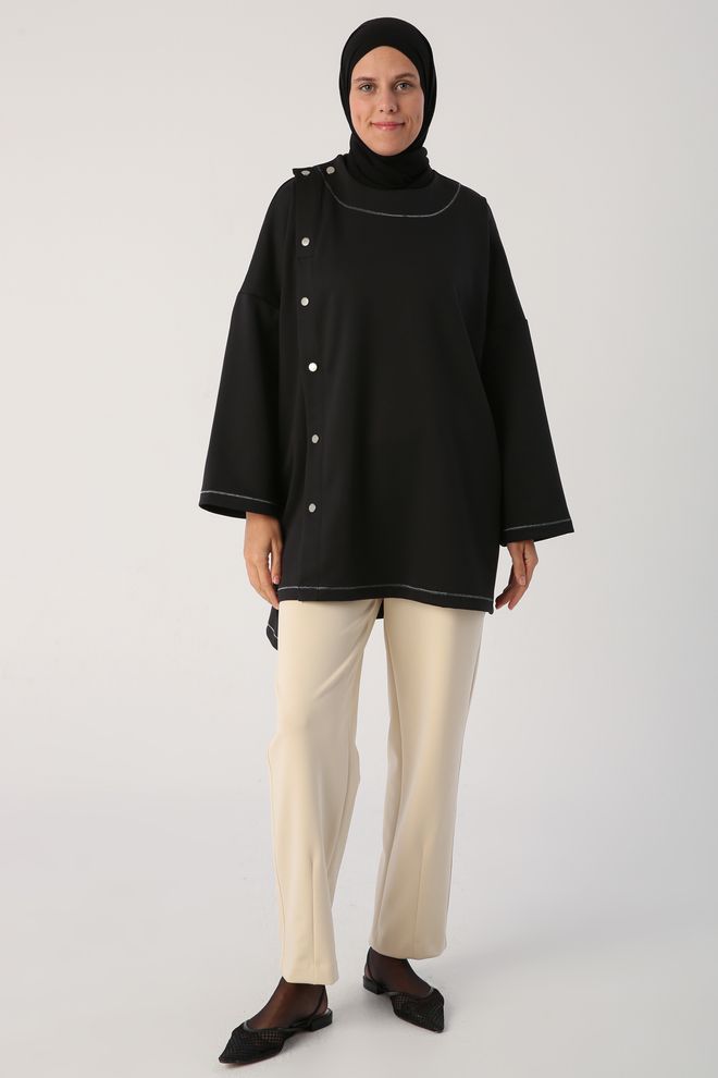 Allday Tunic Black Wholesale Clothing Streetwear