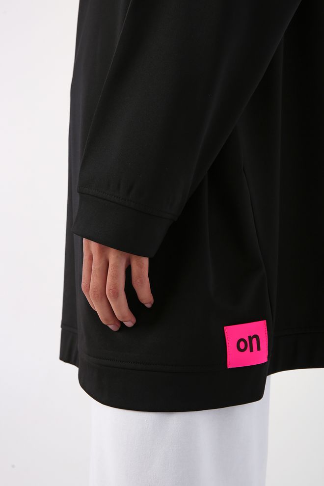 Allday Sweat Tunic Black Wholesale Clothing Casual