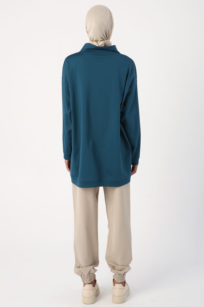 Allday Sweat Tunic Green Wholesale Clothing Fall