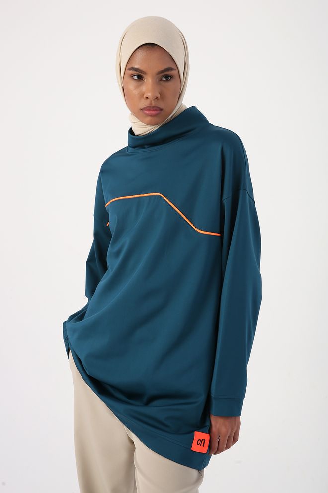 Allday Sweat Tunic Green Wholesale Clothing Casual