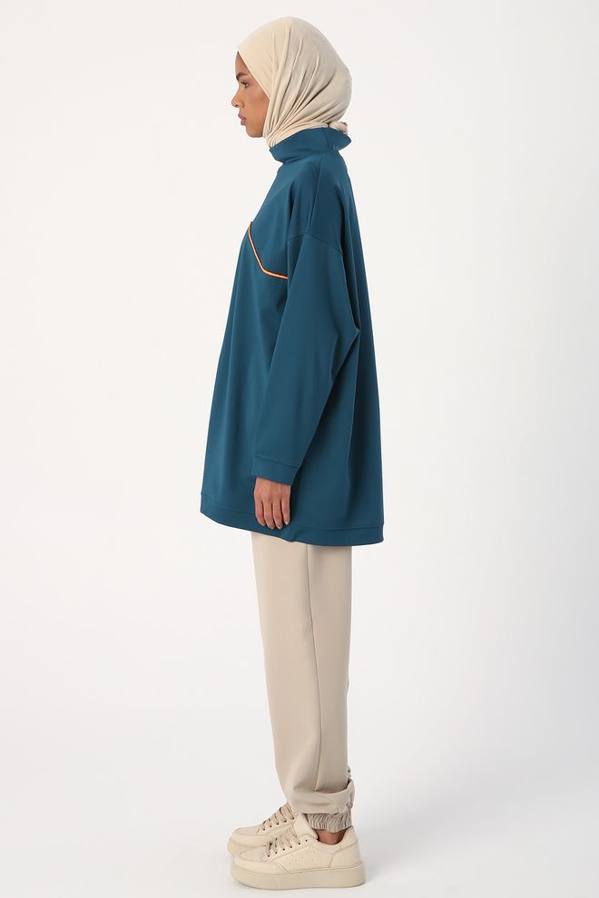 Allday Sweat Tunic Green Wholesale Clothing Sport