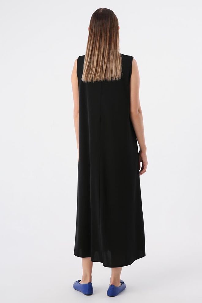 Allday Modest Interlining Dress Black Wholesale Clothing Spring