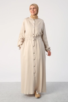 Veleprodajni model oblačil nosi 47774 - Abaya - Stone Color, turška veleprodaja Abaja od Allday