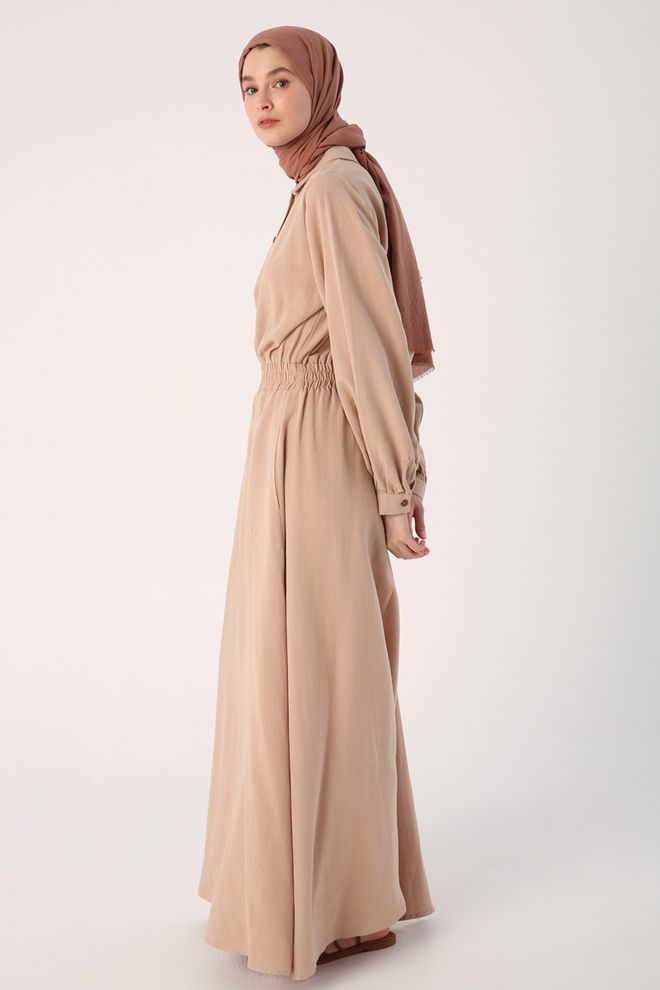 Velvet Dress Dark Beige Wholesale Clothing Lounge