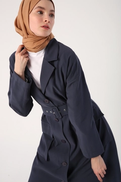 A wholesale clothing model wears 47794 - Abaya - Indigo, Turkish wholesale Abaya of Allday