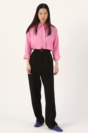 A model wears 7205 - Black Pants, wholesale undefined of Allday to display at Lonca