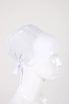 A wholesale clothing model wears 7679 - Modest Bonnet - White, Turkish wholesale Bonnet of Allday