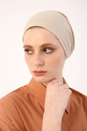 A model wears 7680 - Modest Bonnet - Skin Color, wholesale Bonnet of Allday to display at Lonca