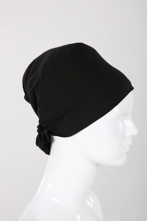 A model wears 7682 - Modest Bonnet - Black, wholesale undefined of Allday to display at Lonca