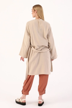 Veleprodajni model oblačil nosi 7824 - Modest Kimono - Stone, turška veleprodaja Kimono od Allday