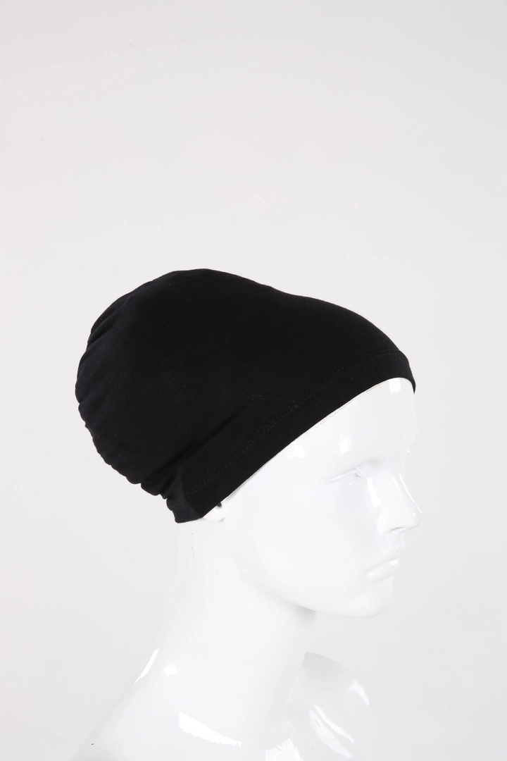 A wholesale clothing model wears 8879 - Modest Bonnet - Black, Turkish wholesale Bonnet of Allday