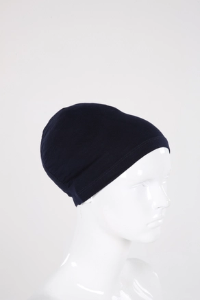 A model wears 8880 - Modest Bonnet - Navy Blue, wholesale undefined of Allday to display at Lonca