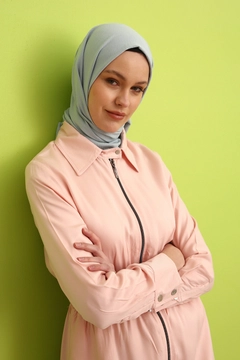 A wholesale clothing model wears 9577 - Modest Abaya - Powder Pink, Turkish wholesale Abaya of Allday