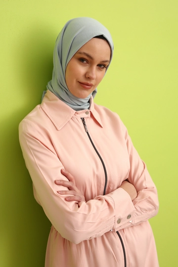 A wholesale clothing model wears  Modest Abaya - Powder Pink
, Turkish wholesale Abaya of Allday