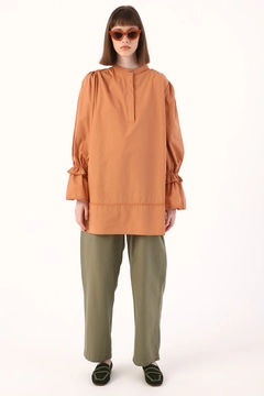 Un model de îmbrăcăminte angro poartă 9589 - Modest Tunic - Cinnamon, turcesc angro Tunică de Allday