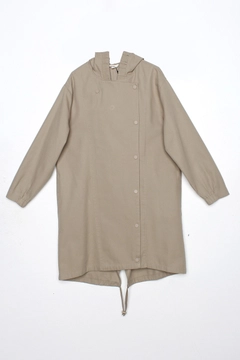 عارض ملابس بالجملة يرتدي 9596 - Modest Coat - Beige، تركي بالجملة معطف من Allday