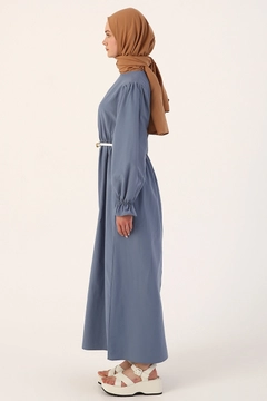 Veľkoobchodný model oblečenia nosí 13556 - Dress - Blue, turecký veľkoobchodný Šaty od Allday
