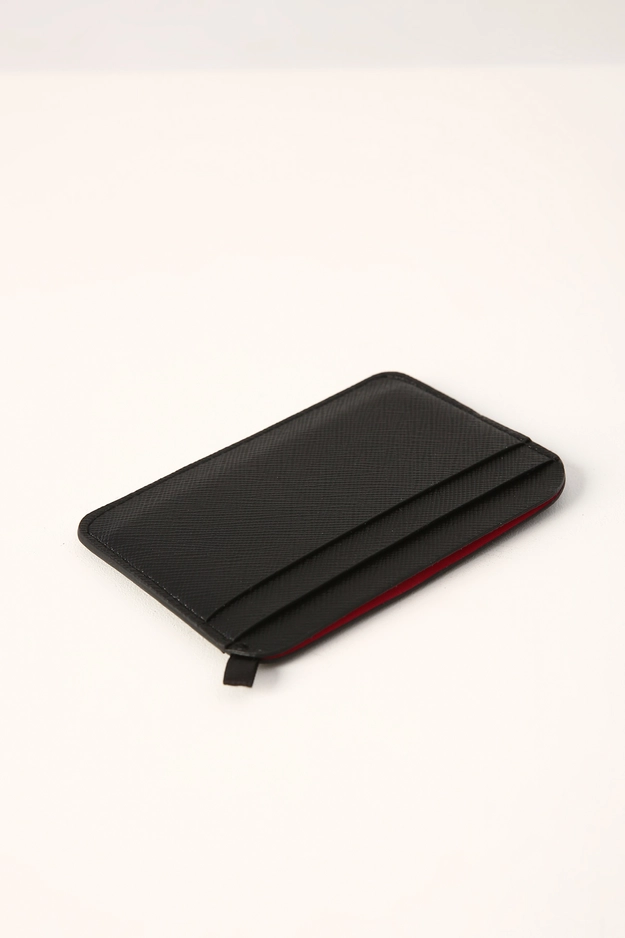 A model wears 16216 - Card Holder - Black, wholesale Card Holder of Allday to display at Lonca