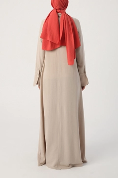 Veleprodajni model oblačil nosi 22012 - Abaya - Beige, turška veleprodaja Abaja od Allday