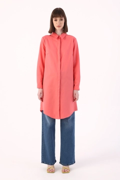 Hurtowa modelka nosi 27933 - Shirt Tunic - Pink, turecka hurtownia Tunika firmy Allday