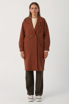 Hurtowa modelka nosi 28187 - Jacket - Light Brown, turecka hurtownia Kurtka firmy Allday