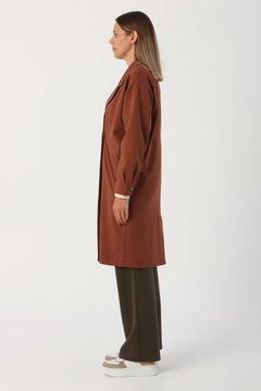 Модел на дрехи на едро носи 28187 - Jacket - Light Brown, турски едро Яке на Allday