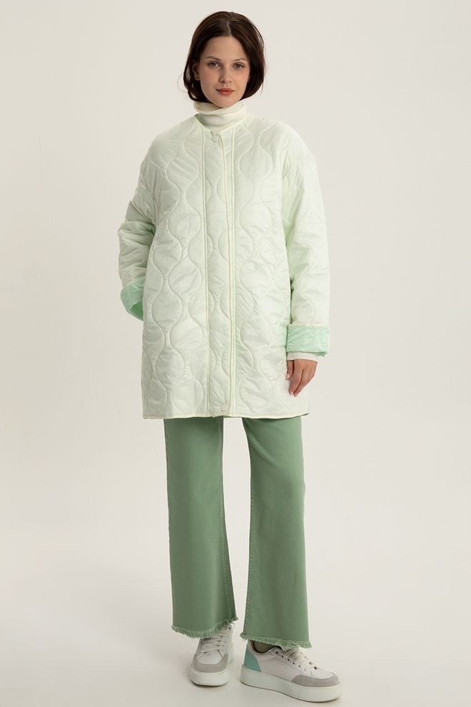 Allday Coat Ecru Wholesale Clothing Nylon